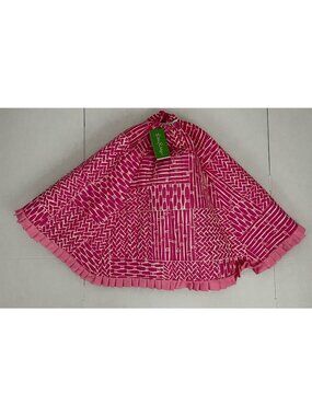 Lilly Pulitzer Christmas Holiday Tree Skirt w/ Ruffle 48" Pink Geometric NWT